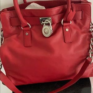 Red Michael Kors Red soft leather  handbag